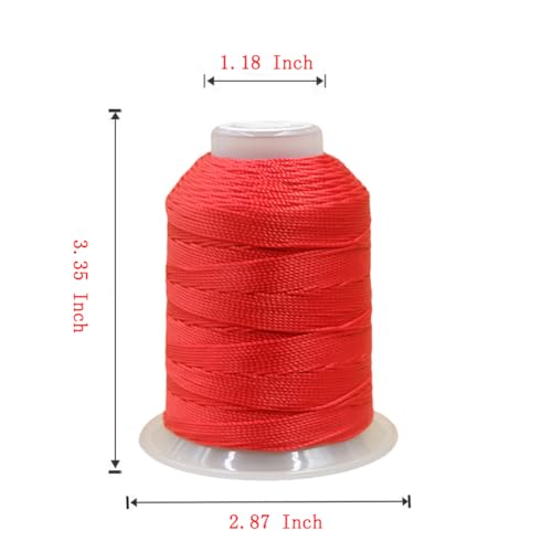 0.8mm 270 Yards Twisted Silk Cord Trim 3-Ply Twine Thread Braided Polyester String for DIY Crafts,Macrame, Pendants,Jewelry,Friendship Bracelets,Necklaces（Red） - color: Red, size: 0.8MM