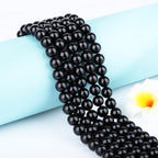 Natural Stone Beads Round Genuine Real Stone Beading Strand Loose Gemstones DIY Smooth Bead for Bracelet Necklace Earrings Jewelry Making (Black Onyx, 10mm 36 Pieces) - color: Black Onyx, size: 10mm 36pcs
