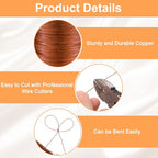 HARFINGTON Wire 328ft Length 26 Gauge Copper Craft Jewelry Wrapping Wire Tarnish Resistant Beading for Jewelry Making Supplies Crafting, Coffee - color: Coffee