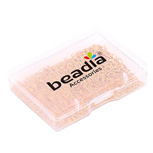 BEADIA 18K Gold Plated Jump Rings Non Tarnish 4mm 900pcs for Jewelry Making Findings - color: Gold, size: 0.5x4mm