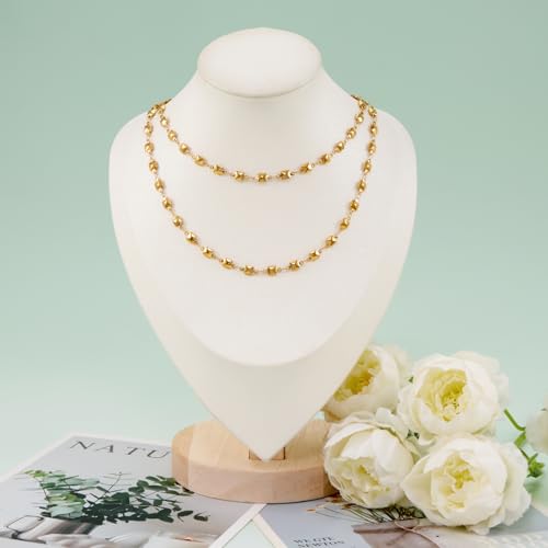 KYUNHOO 13 Feet Solid Square Links Craft Jewelry Bulk Gold Plated Necklace Chain Spool Stainless Steel Jewelry Making Chains with Lobster Clasps and Jump Rings - color: Square Gold