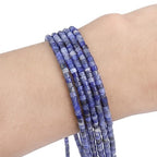 BEADIA Natural Blue Sodalite Spacer Beads Caps Flat Round Loose Beads for Beading Jewelry Making 3mmx2mm 38cm - color: Blue Sodalite, size: Flat Round 3mm x 2mm