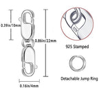 Bracelet Extender Double Lobster Clasp 925 Sterling Silver and Gold Pleted Necklace Clasps and Closures for DIY - color: 1Silver1Gold, size: 0.86 x 0.16 inch