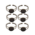 EXCEART 6Pcs Round Adjustable Bronze Gem Bracelet Bottom Holder Bezel Trays 1.96 Inch for Diy Jewelry Making and Charm Bracelet Crafting - color: bronze, size: 5*2.5cm