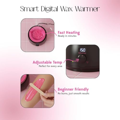KoluaWax Premium Waxing Kit for Women - Beginner Friendly - Complete Wax Kit that includes 14oz of Wax Beads, Applicator, Pre and Post Care, Suitable for Sensitive Skin (Black) - Mothers Day Gifts - color: Black