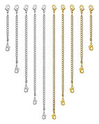 OHINGLT Necklace Extender 10Pcs Chain Extenders for Necklaces Bracelet, 14K Gold and Silver Plated Stainless Steel Extension Chain for Women Jewelry Making - color: Necklace Extender 10Pcs Gold & Siver
