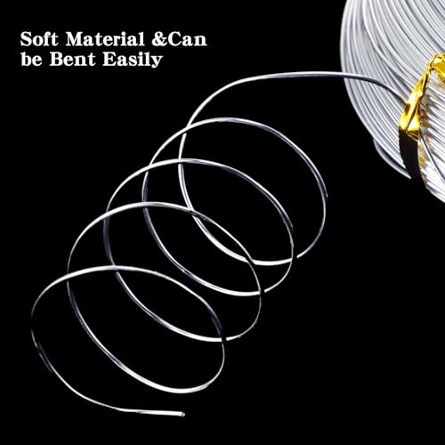 TecUnite Aluminum Craft Wire for Sculpting Bendable Metal Beading Wire for DIY Jewelry Making (1 Roll,Silver,100 m x 0.8 mm) - size: 100 m x 0.8 mm