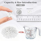 FUTUREPLUSX 1Lb Flat Glass Marbles, Clear Flat Gems Transparent Aquarium Pebbles Vase Filler Beads Table Scatters - color: Transparent