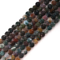 6mm Faceted Natural Indian Agate Stone Beads Coin Disc Gemstone Spacer Beads for Jewelry Making DIY Bracelet Necklace - color: Indian Agate