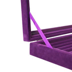 Jewelry Box Rings Organizer Tray 7 Slots Velvet Jewelry Earring Storage Box With Transparent Lid Jewelry Display Case for Girls Women (Purple) - color: Purple