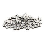200PCS Rondelle Spacer Beads 6mm Silver Plated Czech Black Crystal Rhinestone for Jewelry Making - color: 200Pcs Silver Plated/Black, size: 6mm