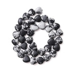 10mm Natural Snowflake Stone Beads Heart Shape DIY Loose Gemstone Energy Healing Crystal Charms for Jewelry Making Handmade - color: Snowflake