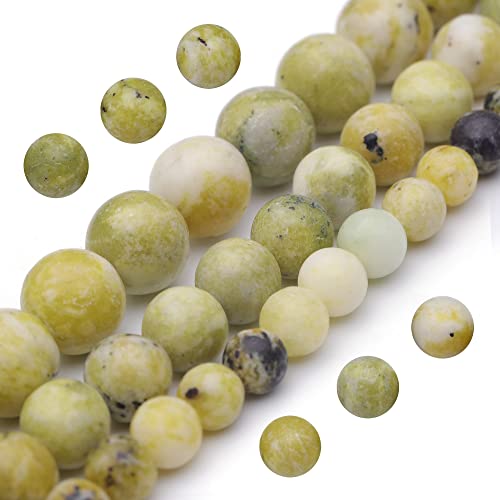 Youngbling Natural Gemstone Beads for Jewelry Making,8mm Chinese Jade Polished Round Smooth Stone Beads for Bracelet Necklace 15 Inch(Chinese Jade,8mm) - color: Chinese Jade, size: 8mm