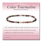 MASSIVE BEADS Natural Genuine Gemstone Beads Healing Crystal Chakra Reiki Jewelry Faceted Round Beads Bracelets 3mm - color: Color Tourmaline A