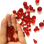Gocelyn 476PCS Round Crystal Glass Beads for Jewelry Making(Red), Glass Spacer Loose Beads for Crafts Bracelets Necklaces Charms Pendants Friendship 4/6/8/10/12mm - color: Round Glass Beads: Red