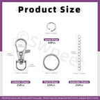 Swpeet 125Pcs Silver Keychain Making Set, 25Pcs Swivel Lanyard Snap Hook, 25Pcs Keychain Ring, 25P Extender Chains, 50P Open Jump Rings, Swivel Lobster Clasps, Keychains Clips - color: Silvery