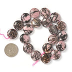Natural Matrix Rhodonite 20mm Coin Disc Loose Beads 16 Inch for DIY Jewelry Making Beads - color: Matrix Rhodonite