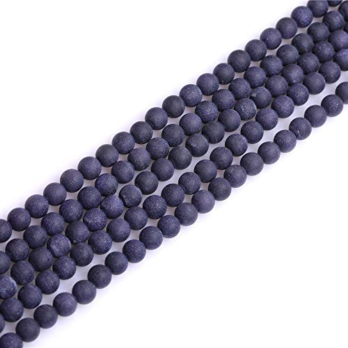 6mm Blue Sandstone Frosted Matte Unpolished Round Beads for Jewelry Making Strand 15 inch - color: Blue Sandstone, size: 6mm
