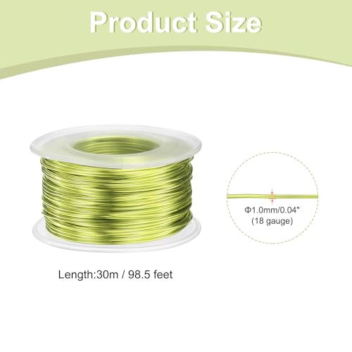 HARFINGTON 18 Gauge Aluminum Craft Wire 1.0mm 98.5ft Flexible Bendable Anodized Metal Jewelry Sculpting Wire for Jewelry Making Modelling Craft DIY, Apple Green - color: Apple Green, size: 30M x 1.0mm