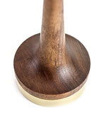 QWORK Wooden Ring Holder for Jewelry, Black Walnut Wood with Brass Stand Modern Display, Gift For Wedding & Anniversary - size: 1 Pc