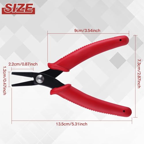 5.5 Inch Mini Flat Nose Pliers Thin Duckbill Pliers with Smooth Jaw for Jewelry Craft Making Beading Hobby Work Craft Supplies - style: Flat Nose Pliers