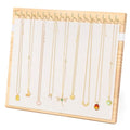 Necklace Dispaly Stand with 18 Hooks, Wooden Velvet Necklace Organizer Holder for Dispaly Necklaces Bracelet, Jewelry Stand Display with Elastic band for Selling Vendors Home,Beige