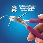 Beadalon Professional Series Tungsten Carbide Jaw Hard Wire Semi-Flush Cutter, Purple Vinyl-Free Grips, Stainless Steel, cuts up to 14 gauge Wire, 5.75 in - style: Semi-Flush Cutter, Purple