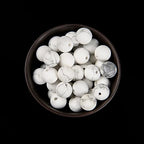65Pcs Matte White Howlite 6mm Beads Natural Stone Round Gemstone Genuine Real Stone for DIY Bracelet Jewelry String Making - color: Matte White Howlite, size: 6mm