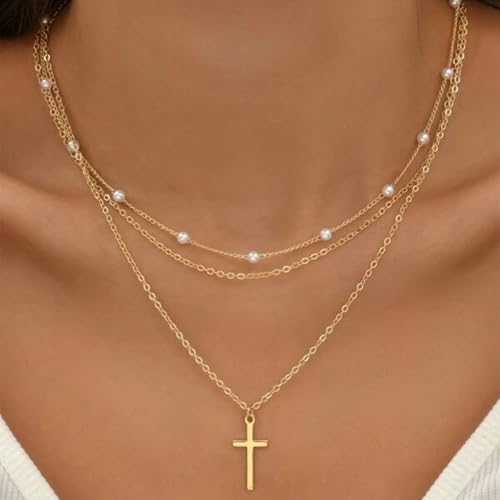 24PCS Gold Necklace Chains for Jewelry Making 2MM 18K Gold Plated Stainless Steel Cable Cross Link Chains Bulk for DIY Necklace - color: gold(2mm/18 inches)