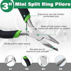 Mini Split Ring Pliers Jewelry Pliers 3" Split Ring Tool Jump Ring Opener Split Keychain Pliers Opening Pliers for Jewelry Making Beading Crafting