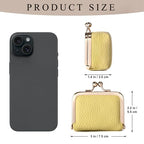Zivyes Mini Jewelry Box Travel Small Coin Purse Organizer Case Genuine Leather Tiny Size (B-yellow) - color: B-Yellow-Standard