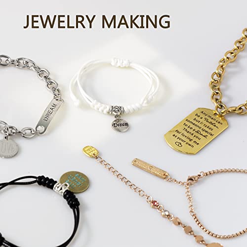stino Metal Charms for Jewelry Making 100gram, Bulk Tibetan Silver & Gold Plated Trinkets for Earring Necklace Jewelry Making and Findings - color: Word Plate Silver & Gold