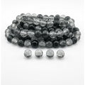 DandS ltd Crackle Lampwork Glass Beads for Jewelry Making, Black & White, Vibrant DIY Bracelets, Necklaces, Beading Supplies & Craft Kits for Handmade Jewelry, 80pcs 0.39 inch (10mm), #J260-10 - color: Black & White