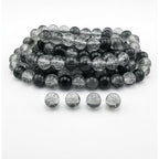 DandS ltd Crackle Lampwork Glass Beads for Jewelry Making, Black & White, Vibrant DIY Bracelets, Necklaces, Beading Supplies & Craft Kits for Handmade Jewelry, 80pcs 0.39 inch (10mm), #J260-10 - color: Black & White