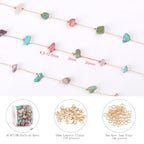 KYUNHOO 16.4FT Colorful Natural Stone Chain Links Gold Plated Brass Chain for Necklace Thin Paperclip Chain Roll with Lobster Clasps Jump Rings Jewelry Making Supplies - color: Natural Stone-Colorful