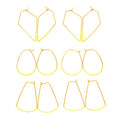 YAKRUNA 12PCS Large Geometric Earring Hooks for Jewelry Making, Hypoallergenic 14k Genuine Gold Plated Hoop Earrings for Women, Thin Ear Wires for DIY - color: gold earring 1