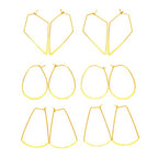 YAKRUNA 12PCS Large Geometric Earring Hooks for Jewelry Making, Hypoallergenic 14k Genuine Gold Plated Hoop Earrings for Women, Thin Ear Wires for DIY - color: gold earring 1