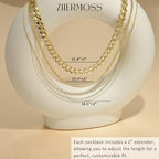 3PCS Gold Necklaces for Women,Chunky Statement Gold Plated Necklace Stack Layered Sterling Silver Herringbone Chains for Women Dainty Trendy Silver Chains Stacked Jewelry Gifts - color: gold statement necklace set