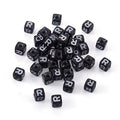 FASHEWELRY 500Pcs Cube Acrylic Letter Beads 5x5x5mm Black Square Letter R Alphabet Beads for DIY Bracelet Necklace Jewelry Making - color: Letter R