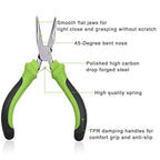 SPEEDWOX Bent Nose Pliers for Jewelery Making 5 Inches Smooth Jaw Mini Beading Tool Precision Beading Pliers with Spring Hobby Craft DIY - style: Bent Nose Pliers
