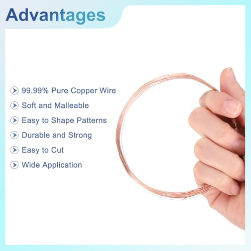uxcell Pure Copper Wire 99.99% 28 Gauge 0.3mm 10m/33 ft Soft Craft | Jewelry Wire Tarnish Resistant for Jewelry Making Beading DIY Crafts Supplies,Copper - size: 28 Gauge 0.3mm