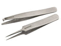 The Beadsmith Mini Tweezer Set – Includes #5 and Split Ring Styles – 3-Inches, Purple Comfort Grip Handle, Single Leaf Spring, Polished Steel Head – Tools for Jewelry Making - style: Tweezer Set