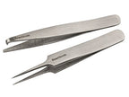 The Beadsmith Mini Tweezer Set – Includes #5 and Split Ring Styles – 3-Inches, Purple Comfort Grip Handle, Single Leaf Spring, Polished Steel Head – Tools for Jewelry Making - style: Tweezer Set