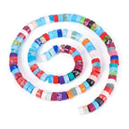 Craftdady 214 pcs Natural Stone Heishi Beads for Jewelry Making 6 mm Synthetic Imperial Jasper Disc Spacer Beads Flat Round Loose Gemstone Beads for Bracelet Earrings Necklace Making - color: Colorful, 6mm