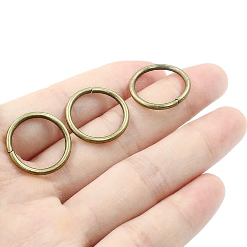 Litoexpe 20mm Open Jump Rings 150 Pcs with a Box, 2mm Thickness Rings Connectors for Necklace Bracelet Jewelry Making (Bronze) - color: Bronze