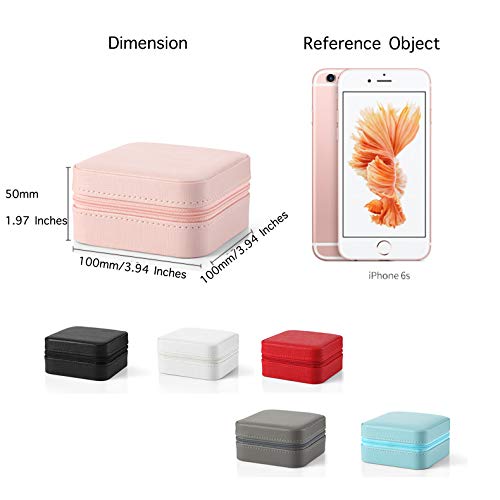 Vlando Small Faux Leather Travel Jewelry Box Organizer Display Storage Case for Rings Earrings Necklace, Black - color: Black