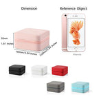 Vlando Small Faux Leather Travel Jewelry Box Organizer Display Storage Case for Rings Earrings Necklace, Black - color: Black