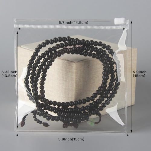 50PCS Transparent Jewelry Bags Square Clear Zipper Jewelry Pouches Earring Bracelet Storage Organizer (15 * 15cm 5.9 * 5.9 inch) - color: Clear - 5.9"×5.9"