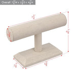 MOOCA Linen Covered Wood Jewelry Display, Jewelry Stand, Bracelet Holder Display, Watch Stand, Bracelet Stand, Tan Linen - color: Tan Linen