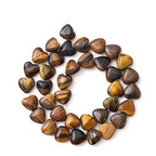 10mm Natural Tiger Eye Stone Beads Heart Shape DIY Loose Gemstone Energy Healing Crystal Charms for Jewelry Making Handmade - color: Tiger Eye